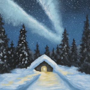 Paint and Sip 01.21.26 - Cabin At Night