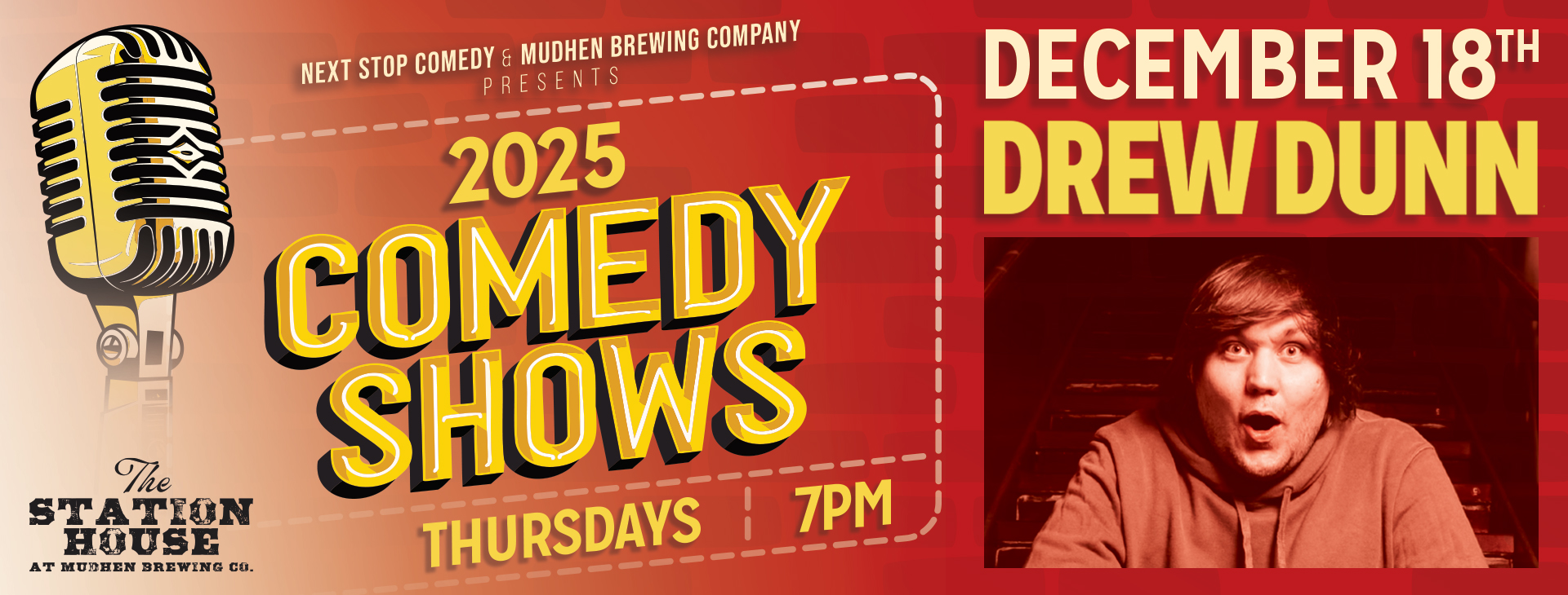 Slider no QR MudHen December Comedy Show_Drew Dunn